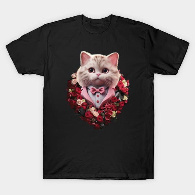 Velentines Day Cat Charm T-Shirt by Puppy & cute